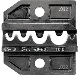 Crimping die for uninsulated connectors, 0.5-10 mm², AWG 20-8, 624 032 3 0