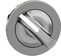 Front element, unlit, latching, waistband round, silver, 2 x 90°, mounting Ø 30.5 mm, ZB4FK1213