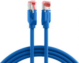 Patch cable, RJ45 plug, straight to RJ45 plug, straight, Cat 6A, S/FTP, LSZH, 20 m, blue