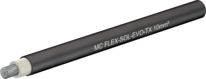 Polyolefine-photovoltaic cable, halogen free, Flex-Sol-Evo-TX, 10 mm², AWG 8, black, outer Ø 7.2 mm