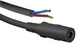 DC connection cable, 2.5 m, black, DC coupling, 2.5 x 5.5 mm