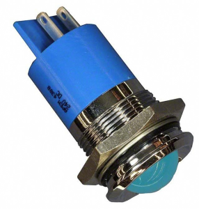 LED signal light, 24 V (DC), blue, 120 mcd, Mounting Ø 22 mm, pitch 1.25 mm, LED number: 1