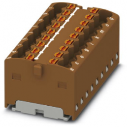 Distribution block, push-in connection, 0.14-2.5 mm², 2 pole, 17.5 A, 6 kV, brown, 3002777