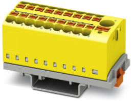 Distribution block, push-in connection, 0.14-4.0 mm², 19 pole, 24 A, 8 kV, yellow, 3273116