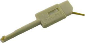 Miniature clamp test probe, white, max. 1 mm, L 35 mm, CAT O, pin 0.64 mm, KLEPS 064 PCH WS