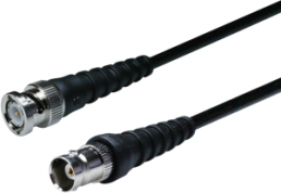 Coaxial Cable, BNC plug (straight) to BNC jack (straight), 75 Ω, RG-59B/U, grommet black, 1 m, 0401247