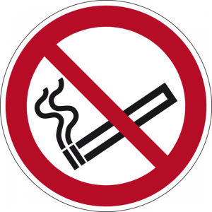 Prohibition sign, symbol: no smoking, Ø 200 mm, plastic, 056.01.9 M 200MM