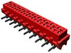 Socket header, 6 pole, pitch 1.27 mm, straight, red, 7-188431-6
