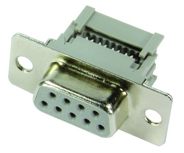 D-Sub socket, 9 pole, Standard, equipped, straight, IDC connection, 09661186500