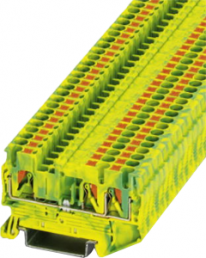 Protective conductor terminal, push-in connection, 0.14-4.0 mm², 3 pole, 6 kV, yellow/green, 3209565