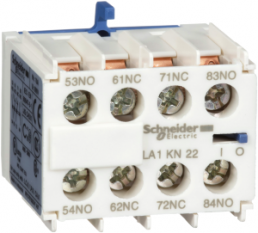 Auxiliary switch block, 4 pole, 10 A, 690 V, 2 Form A (N/O) + 2 Form B (N/C), screw connection, LA1KN22