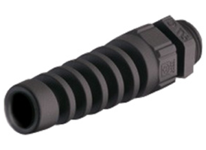 Cable gland with bend protection, PG9, 19 mm, Clamping range 3.5 to 8 mm, IP68, black, 3240