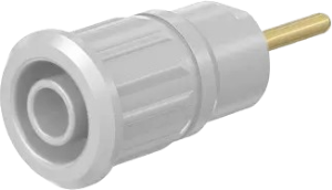 4 mm socket, round plug connection, mounting Ø 12.2 mm, CAT III, CAT IV, white, 23.3130-29