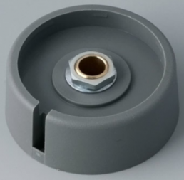 Rotary knob, 6 mm, plastic, gray, Ø 40 mm, H 16 mm, A3040068