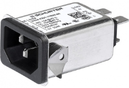 IEC inlet filter C14, 50 to 60 Hz, 1 A, 250 VAC, faston plug 6.3 mm, 3-130-941