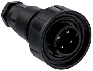 Plug, 4 pole, screw connection, screw locking, straight, PX0748/P