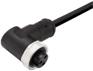 Sensor actuator cable, 7/8"-cable socket, angled to open end, 5 pole, 10 m, PUR, black, 9 A, 1292201000