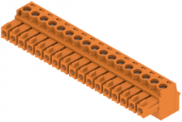 Socket header, 17 pole, pitch 3.81 mm, straight, orange, 1940890000