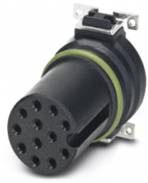 Socket, M12, 12 pole, SMD, push-in, straight, 1411940