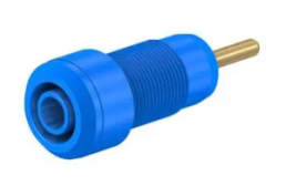 2 mm panel socket, round plug connection, mounting Ø 10.5 mm, blue, 65.3304-23