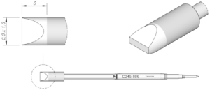 Soldering tip, Chisel shaped, Ø 1.8 mm, (L) 20 mm, C245866