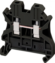 Terminal block, 2 pole, 0.2-4.0 mm², clamping points: 2, black, screw connection, 32 A