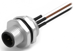 Sensor actuator cable, M12-flange plug, straight to open end, 4 pole, 0.5 m, 5 A, 643352100604