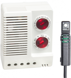 Hygrotherm with external sensor, 2 m, 100-240 V, 32-140 °F, 50-90 % rH, (L x W x H) 60 x 43 x 77 mm, 01231.9-01
