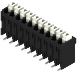 PCB terminal, 10 pole, pitch 3.5 mm, AWG 28-14, 12 A, spring-clamp connection, black, 1250450000