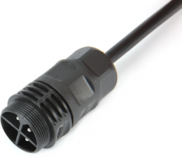 Plug, 3 pole, cable assembly, screw connection, 0.5-2.5 mm², black, WPM-0300M25