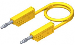 Measuring lead with (4 mm plug, spring-loaded, straight) to (4 mm plug, spring-loaded, straight), 500 mm, yellow, silicone, 1.0 mm², CAT O