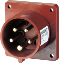 CEE surface mounted plug, 5 pole, 32 A/400 V, red, 6 h, IP44, 853
