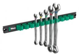 Open-end ratchet wrench kit, 5 pieces, 8-19 mm, 30°, 370 mm, 1115 g, chromium-vanadium steel, 05020015001
