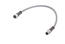 Sensor actuator cable, M12-cable plug, straight to M12-cable plug, straight, 5 pole, 1.5 m, PVC, gray, 4 A, 21355152564015