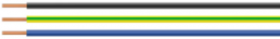 PVC-switching wire, H07V-U, 2.5 mm², AWG 14, green/yellow, outer Ø 3.9 mm