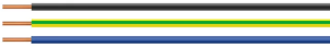 PVC-switching wire, H07V-U, 10 mm², AWG 8, green/yellow, outer Ø 6.4 mm