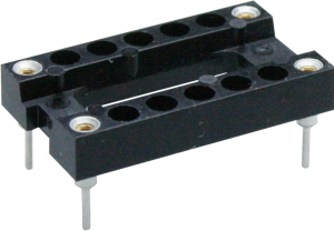 IC socket partially assembled, 14 pole, pitch 2.54 mm (7.62 mm), brass/copper beryllium for DIL-IC