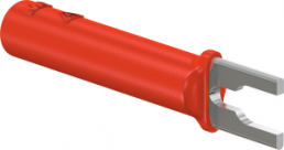 Laboratory cable lug adapter, 4 mm, red, CAT II