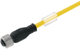 Sensor actuator cable, M12-cable socket, straight to open end, 3 pole, 10 m, PUR, yellow, 4 A, 1092901000