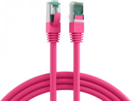 Patch cable, RJ45 plug, straight to RJ45 plug, straight, Cat 6A, S/FTP, LSZH, 1.5 m, magenta