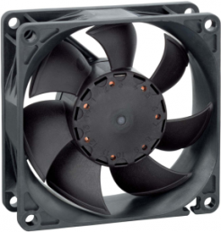 DC axial fan, 12 V, 80 x 80 x 25 mm, 75 m³/h, 38 dB, ball bearing, ebm-papst, 8452/2HP