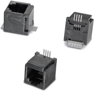 Socket, RJ9/RJ10/RJ22, 4 pole, 4P4C, solder connection, SMD, 634104149621