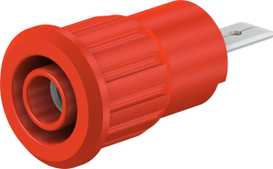 4 mm socket, flat plug connection, mounting Ø 12.2 mm, CAT III, CAT IV, red, 23.3160-22
