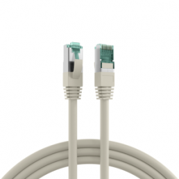 Patch cable, RJ45 plug, straight to RJ45 plug, straight, Cat 6A, S/FTP, LSZH, 0.25 m, gray