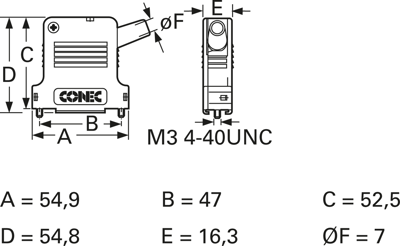 165X13439XE CONEC D-Sub Housings Image 2