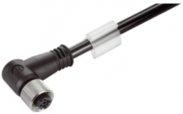 System cable, M12 socket, angled to open end, Cat 5, SF/UTP, Radox GKW S, 1.5 m, black