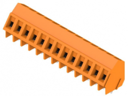 PCB terminal, 13 pole, pitch 5 mm, AWG 24-14, 18 A, screw connection, orange, 1233910000