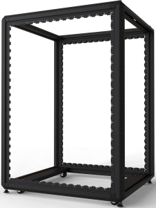 24 U cabinet rack, mobile, (H x W x D) 1200 x 800 x 900 mm, steel, black gray, 20630-201