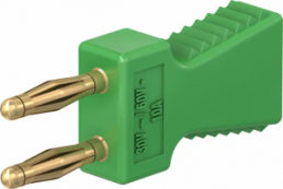 2 mm connector plug, green, KS2-6L/A GRÜN