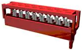 Pin header, 6 pole, pitch 1.27 mm, straight, red, 7-215083-6